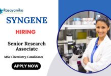 Research Associate Job at Syngene Apply for the Chemistry Job 