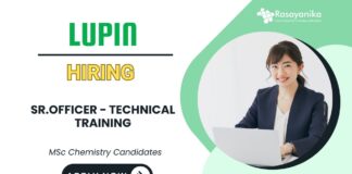 Research Associate Job – Analytical Chemistry & LC-MS at Lupin Careers