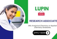 Research Associate Job – Product Testing & Analytical Chemistry at Lupin