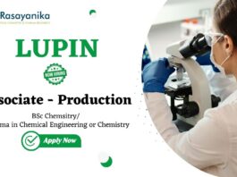 Chemistry Jobs at Lupin | Apply Now for Associate - Production Role