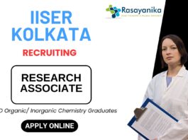 Research Associate Position at IISER Kolkata – Chemistry Job 