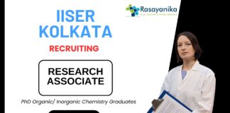 Research Associate Position at IISER Kolkata – Chemistry Job 