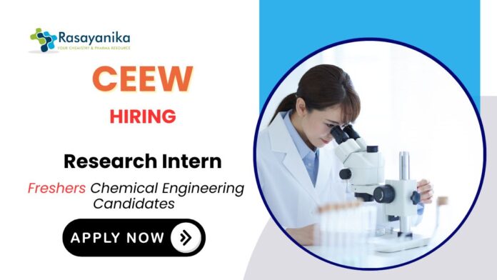 Research Intern opportunity at CEEW Apply Now for the Chemistry Job