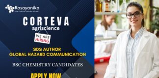 SDS Author Job in Hyderabad BSc Chemistry Candidates Apply Now to enhance your Chemical Safety Careers
