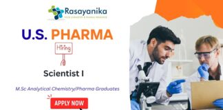 Scientist I Job role at U.S Pharma Hyderabad -Chemist Jobs India Apply now