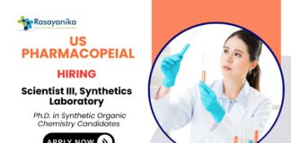 Scientist Position at U.S. Pharmacopeial MSc Chemistry Job in Hyderabad