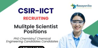 Scientist Positions at CSIR-IICT PhD Chemistry Candidates Apply Now