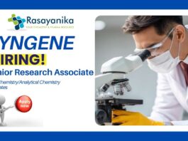 Senior Research Associate Opportunity at Syngene, Bangalore ,Msc chemistry jobs