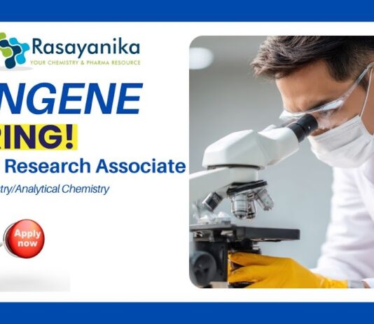 Senior Research Associate Opportunity at Syngene, Bangalore ,Msc chemistry jobs