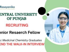 Senior Research Fellow Position at Central University of Punjab Apply for Chemistry Job