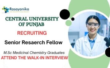 Senior Research Fellow Position at Central University of Punjab | Apply for Chemistry Job Senior Research Fellow Position at Central University of Punjab Apply for Chemistry Job