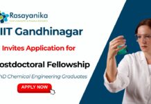 IIT Gandhinagar Recruitment | Postdoctoral Fellowship – Chemical Engineering Job