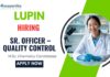 Sr. Officer – Quality Control MSc Chemistry Job at Lupin Tarapur