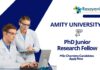 JRF Vacancy at Amity | MSc Chemistry Candidates Apply Now for PhD Fellowship
