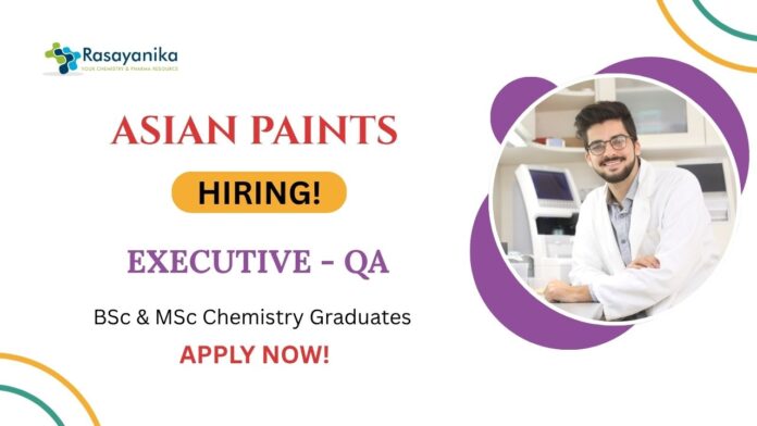 BSc Chemistry Jobs at Asian Paints | Apply Now for the Executive Position 