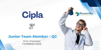QC Jobs at Cipla | MSc Chemistry Graduates Apply