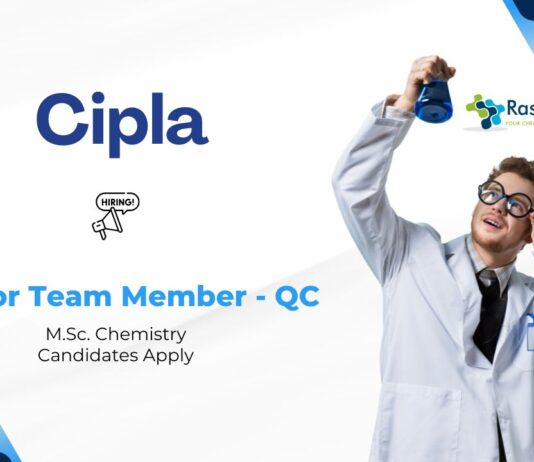QC Jobs at Cipla | MSc Chemistry Graduates Apply