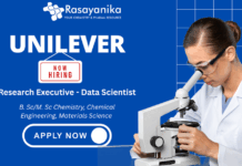Unilever Hiring Research Executive Data Scientist - Chemistry Jobs Bangalore Apply  now