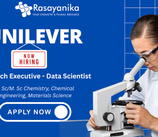 Unilever Hiring Research Executive Data Scientist - Chemistry Jobs Bangalore Apply  now