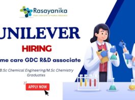 Unilever Home Care GDC R&D Associate Job in Mumbai | Chemistry jobs Mumbai