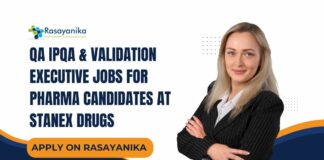 QA IPQA & Validation Executive Jobs For Pharma Candidates