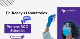 Chemistry Jobs at Dr Reddy's Laboratories | MSc Chemistry Candidates Apply for R&D Scientist 