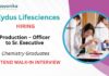 Zydus Walk-In Interview, Ambernath – Chemistry Career & Executive Role 