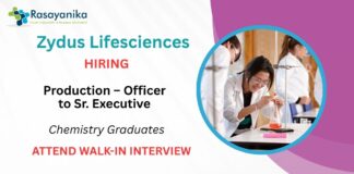 Zydus Walk-In Interview, Ambernath – Chemistry Career & Executive Role 