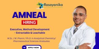 Executive, Method Development – Extractable & Leachable (E&L)|OSD – Amneal Pharmaceuticals, Ahmedabad | M.Sc Chemistry Jobs