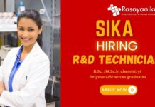 R&D Technician Job Opportunity at Sika: Specialty Chemicals Lab Role | B.Sc. chemistry jobs