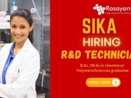R&D Technician Job Opportunity at Sika: Specialty Chemicals Lab Role | B.Sc. chemistry jobs