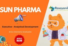 Executive assistant – Analytical Development at Sun Pharmaceutical Industries Ltd ,Sun pharma careers