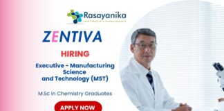 Executive – Manufacturing Science & Technology (MST) Job | Freshers Chemistry Job | Join a Leading Pharmaceutical Innovator 