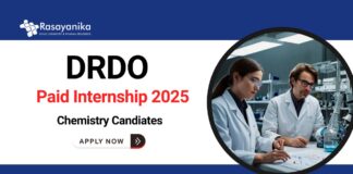 DRDO Recruitment 2025 | Paid Internships for Chemistry Graduates 