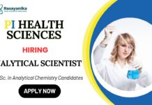 Analytical Scientist Role at PI Health Sciences Apply Now for the Chemistry Jobs