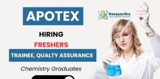 Apotex Career QA Job Freshers Chemistry Graduates Apply Now