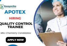 Apotex Careers Quality Control Trainee Chemistry Jobs in Bangalore