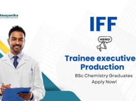  Entry Level Jobs at IFF | Chemistry Graduates Apply for Trainee Executive- Production Role