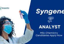 Analyst Jobs at Syngene | MSc Chemistry Candidates Apply Now