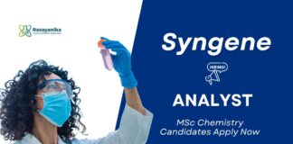 Analyst Jobs at Syngene | MSc Chemistry Candidates Apply Now