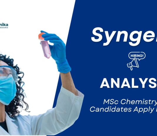 Analyst Jobs at Syngene | MSc Chemistry Candidates Apply Now