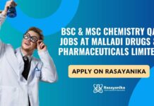 Chemistry QA Jobs at Malladi Drugs & Pharmaceuticals Limited, Apply on Rasayanika