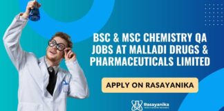 Chemistry QA Jobs at Malladi Drugs & Pharmaceuticals Limited, Apply on Rasayanika