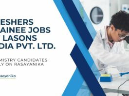 Freshers Chemistry Trainee Jobs