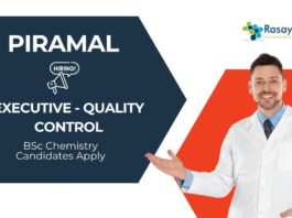 Quality Control Jobs at Piramal | BSc Chemistry Candidates Apply 