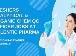 Chem QC Officer Jobs at Galentic Pharma, Apply on Rasayanika