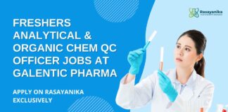 Chem QC Officer Jobs at Galentic Pharma, Apply on Rasayanika