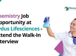 Chemistry Jobs at Zydus LifeSciences | Attend the Walk-In-Interview. BSc/ MSc Chemistry, & BE Chemical Professionals Apply. Executive Job Role