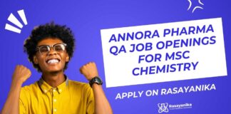MSc Chemistry QA Jobs at Annora Pharma