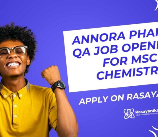 MSc Chemistry QA Jobs at Annora Pharma